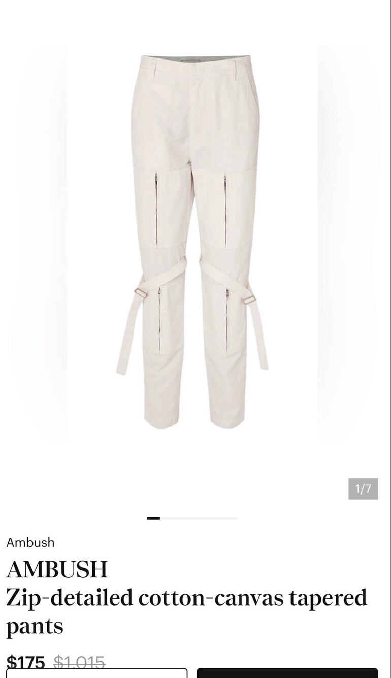 Ambush Zip-detailed Cotton Canvas Tapered Pants